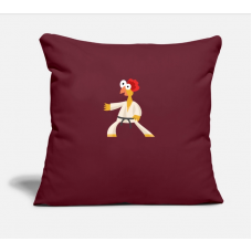 Funny Karate Rubber Chicken Burgundy Pillow